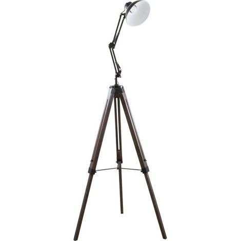 Gasoline - Office Vielli - Lampadaire Décoratif - Bois Et Métal - Pied 170 Cm - Abat-jour 20 Cm (1/5)