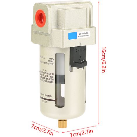pièce AF4000-04 PT1/2 Composant de traitement de la source de filtre à air pour la filtration de l'humidité et de l'eau (1/5)