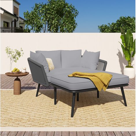 Sofa Sonnenliege entspannen Outdoor Stahl Polyester HAVRYA (1/4)