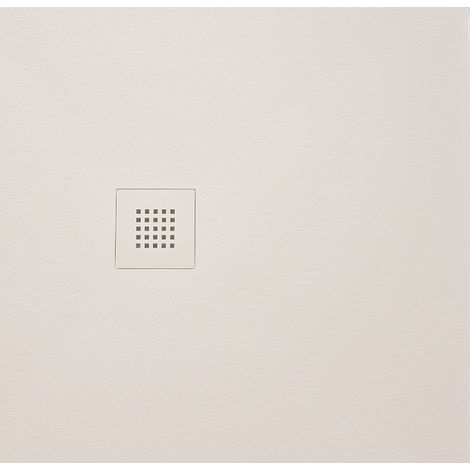 Receveur de douche carré en marbre de culture MITIA 90x90cm, gris clair