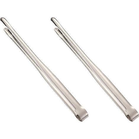 Set mit 2 wiederverwendbaren Fleischzangen aus Edelstahl für den Grill – 19 x 1,5 x 1 cm – Silber (1/4)