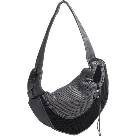 Sac de transport pour animaux - Sac de transport pour chiens - Respirant - Sac à bandoulière portable et sûr pour animaux de compagnie avec bandoulière réglable et antidérapante pour petits chiens, ch (1/4)