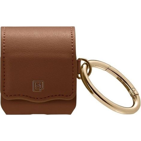 Étui Spigen La Manon pour AirPods 1/2, en cuir PU marron/marron, référence 074CS26378 (1/5)