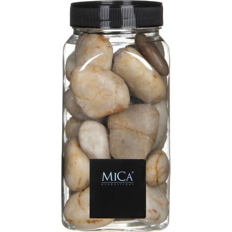 Mica Decorations Dekorative Steine beige groß 650 ml 1 kg Steine (1/2)