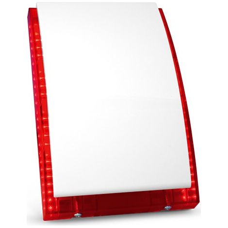 Dispositivo di segnalazione ottica e acustica per esterni, con luce LED rossa, batteria e copertura metallica SP-4006 R