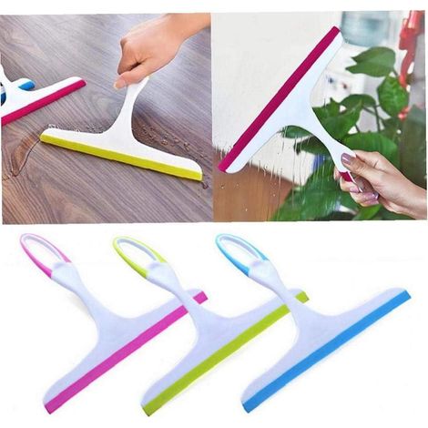 Fenêtre raclettes de Nettoyage en Verre Essuie-Glace Brosse écologique en Verre Doux Scraper Nettoyant pour vitres d'essuie-Glace Helper Nettoyage pour ménage Couleur aléatoire (1/5)