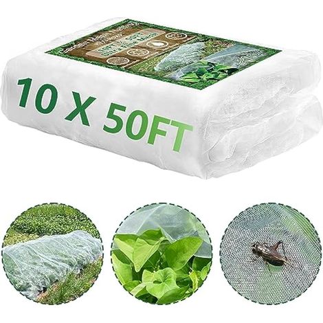 10 x 15,2 m en maille ultra fine pour jardin, terrasse, serre, cultures, légumes, fruits, fleurs, jardin, protection contre les insectes et les oiseaux (1/5)