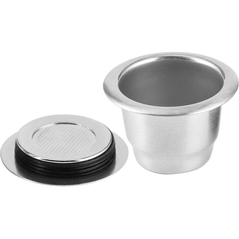 Riche en huiles, capsules de café en acier inoxydable, coques Nestlé, cafetière Nespreso réutilisable. (1/5)
