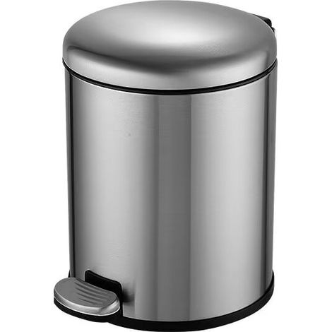 Une poubelle de salle de bain en acier inoxydable, poubelle à pédales, 6L,Gris (1/2)