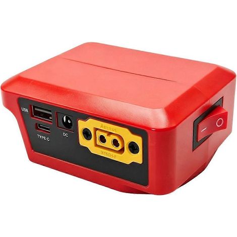 Adapter für Milwaukee 18V Li-Ion-Akku, digitale Spannungsanzeige, bidirektionaler DC XT60 USB Typ-C Stromwandler (1/5)