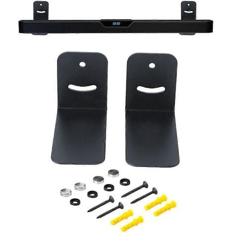 Supports muraux en acier pour systèmes d'enceintes domestiques, finition noire (ensemble) (1/4)