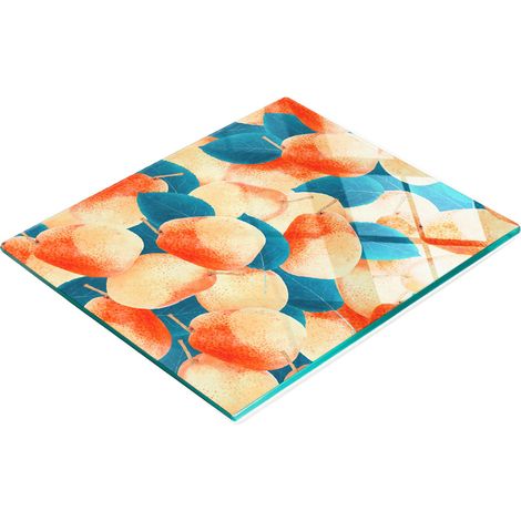 Tabla de cortar decorativa de cristal para cocina con diseño de pera, 60x52 cm. (1/5)