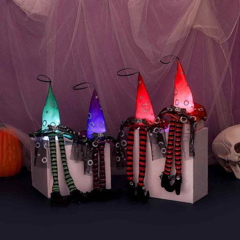 Fantôme Décoration Suspendue Avec Lumière LED - Décor Halloween Intérieur Extérieur - 37 x 14 x 14 cm - 1 Pièce (1/5)
