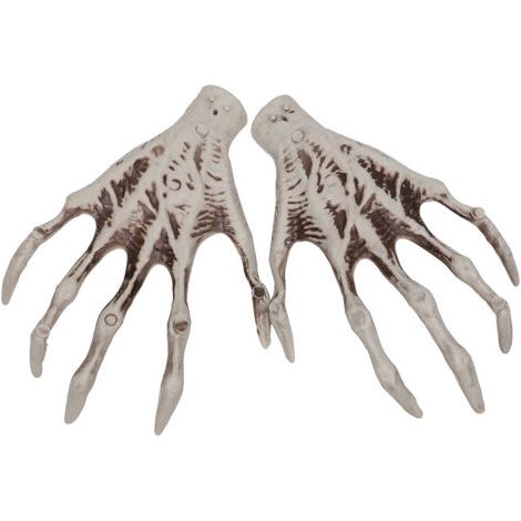 Squelette de sorcière d'Halloween - 1 paire de mains réalistes en plastique effrayantes pour décoration d'Halloween (1/5)