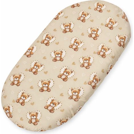 Baumwolllaken für Moseskörbchen und Boho-Gondelkinderwagen, 75 x 35 cm – Misiove love (1/2)