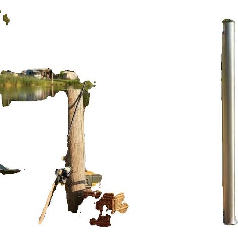 Grifo de jardín, acero inoxidable, 60 cm de largo, forma redonda, accesorios completos, uso versátil. (1/5)