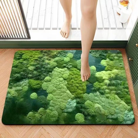 Diatomeenerde-Badematte 60 x 90 cm – Ultra-schnelle Absorption, schnelltrocknend, rutschfest und maschinenwaschbar – Ideal für Badezimmer, Dusche und WC-lsw