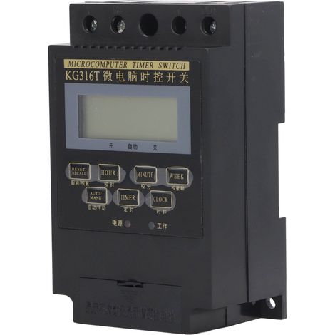 Minuterie programmable électronique à temporisation automatique avec condensateur pour lampadaire, noire (1/5)