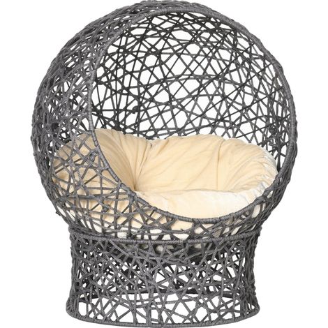 Cesta per gatti con cuscino, 2 pezzi, 50 x 50 x 60 cm, antracite (1/5)