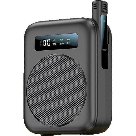 Bluetooth-Sprachverstärker mit kabellosem magnetischem Lavalier-Mikrofon, für Klassenzimmer/Yoga/Konferenzen, schwarz (1/5)