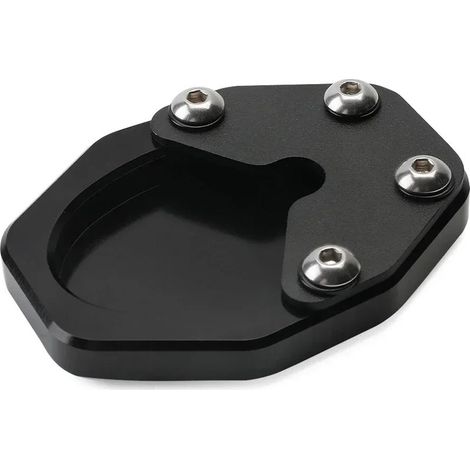(Noir) Plaque d'extension de béquille latérale compatible avec les motos Kawasaki Ninja ZX-4R, ZX-4RR et ZX-25R. Agrandisseur de béquille et repose-pied maxpower (1/4)