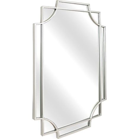 Miroir Mural argenté métal 61 x 92 x 2 cm