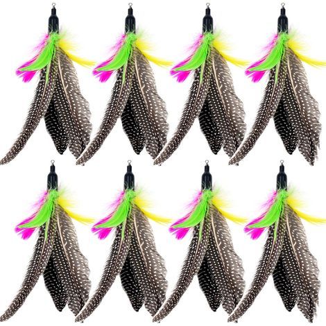 Lote de 8 recargas de plumas naturales para gatos de interior (D) (1/5)