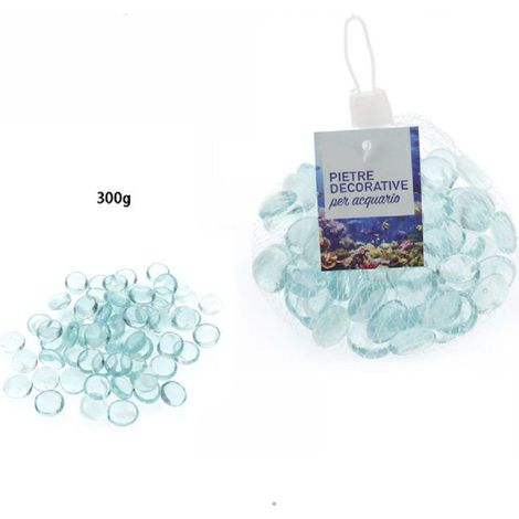 Trade Shop - FLACHE, RUNDE DEKORATIVE STEINE BLAU AQUARIEN GARTENPFLANZENDEKORATION 70276 -