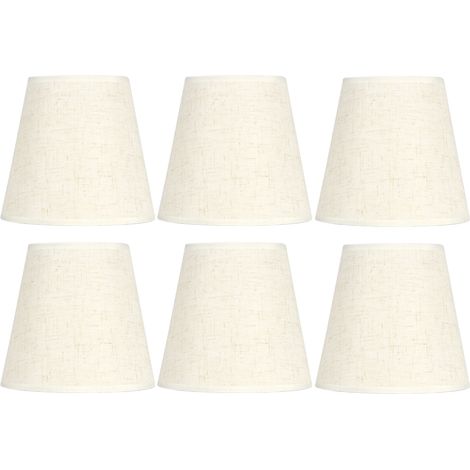 Lot de 6 abat-jour en tissu pour lampe de table - Blanc cassé