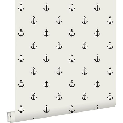 papier peint ancres beige et noir - ESTAhome (1/5)