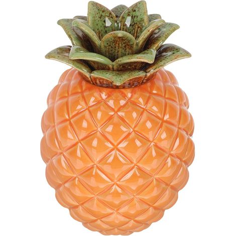 Bocal à Thé en Céramique Hermétique Forme Ananas Couvercle, Pot de Rangement la Cuisine Orange, Étanchéité, Design Simple et Travail Soigné (1/5)
