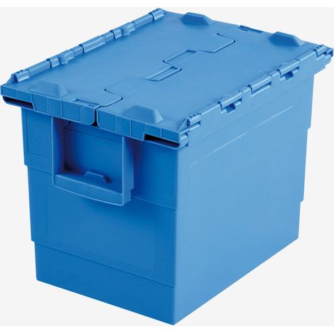 Bac 400 x 300 x 310 mm 25 L avec couvercle intégré - bleu - Gilac