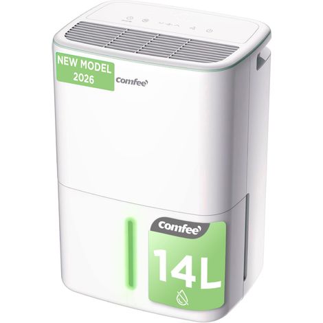 Déshumidificateur Compact, Absorbe jusqu'à 12L/jour, Mode silencieux, sécurité enfant, Minuterie 24H, Réservoir 2,5L, pour pièce de 20-35㎡, Aqua Dry 12 (1/5)