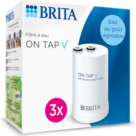 Pack de 3 Filtre à eau, Réduction chlore et métaux, Indicateur manuel, Pour robinet cuisine