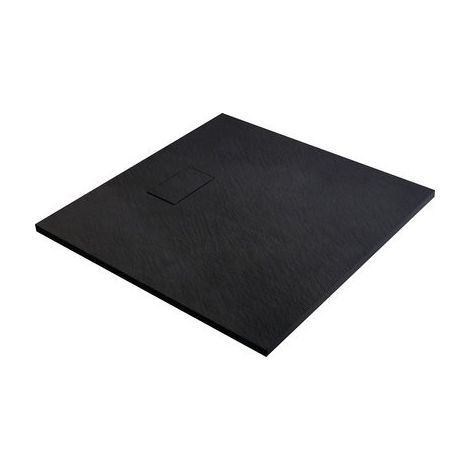 Receveur de douche extra-plat noir effet pierre Gaïa Odyssea - 90 x 90 cm (1/5)