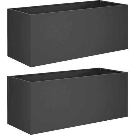 Maison Exclusive - Cache-pot de jardin 2 pc Noir 80 x 40 x 40 cm (1/5)