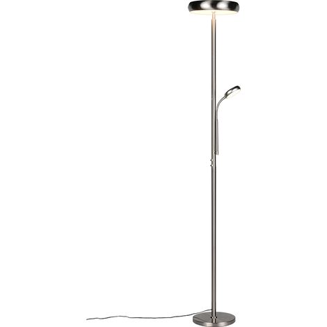 Piantana LED, metallo, nichel opaco, 28x183x28 cm, Palermo (1/4)