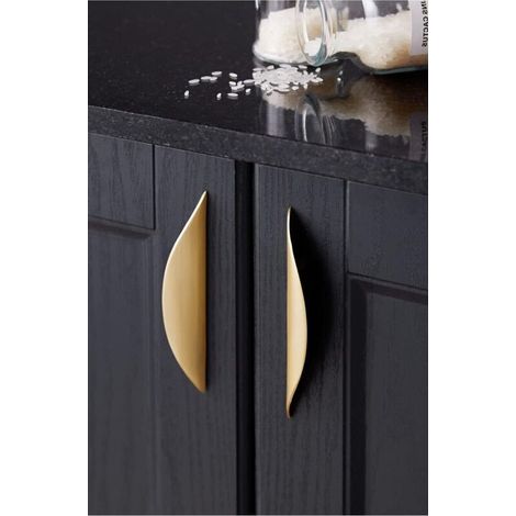 Set di 2 pomelli e maniglie per mobili, maniglia per mobili placcata oro – maniglia per mobili placcata oro, interasse fori in lega di zinco da 32 mm (1/3)