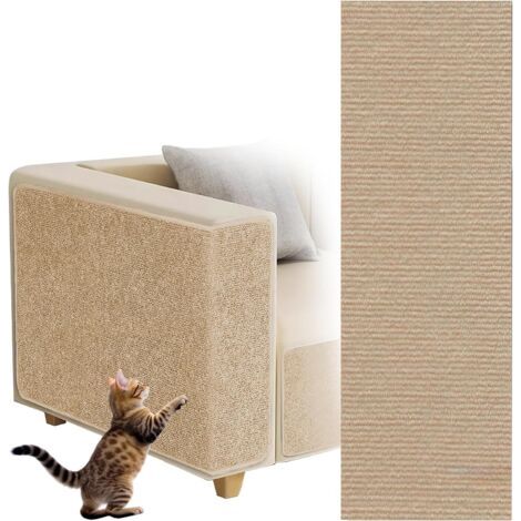 Tapis Griffoir pour Chat Auto-adhésif,Tapis à Gratter Autocollant pour Chat, Climbing Cat Scratcher, DIY Trimmable Chats Grattoir, Protège Les Tapis et Canapés (Kaki, 30×100cm) (1/4)