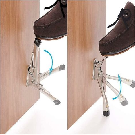 Fermaporta, set da 2, altezza regolabile con una semplice pressione, argento (1/4)
