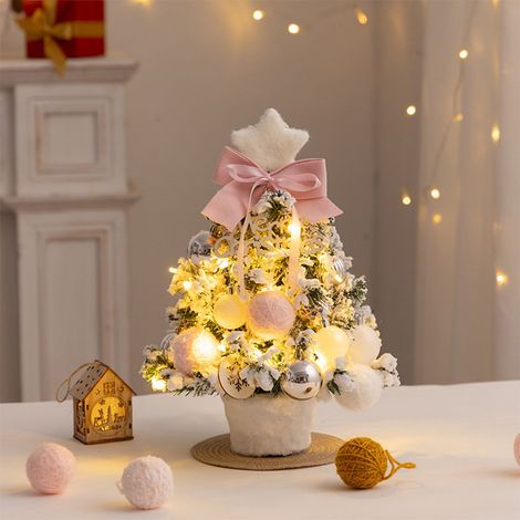 Arbre De Noël Miniature - 35 Cm - Avec Guirlande Lumineuse Led - Pour Décoration Intérieure De Table - 1 Pièce (1/5)