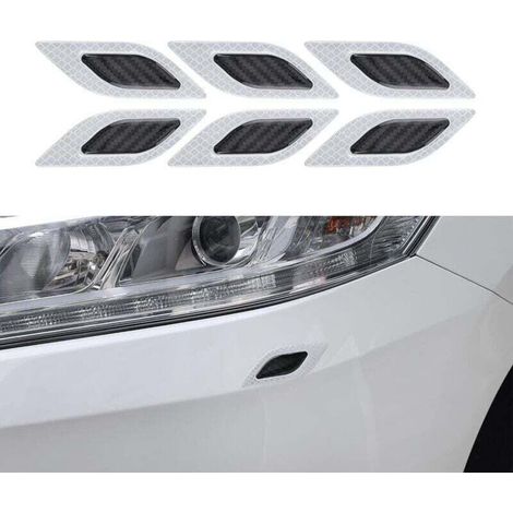 6X Protection Anti-Collision - Bandes en ABS pour Voitures - , XU,Protection réfléchissante pour Portes et Pare-Chocs de Voiture Noir-Gris --Crezuo