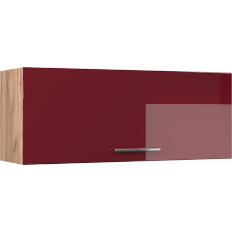 Pensile da cucina Fame-Line, Bordeaux lucido/Rovere dorato, 100 cm, Vicco (1/5)