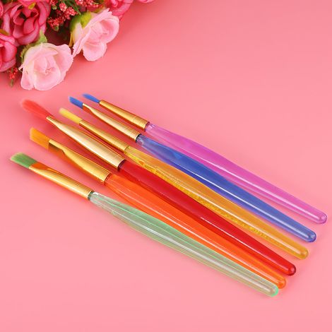 6 pièces Pinceaux à Aquarelle Colorés pour Enfants, Nylon Souple Fournitures Créatives (1/5)