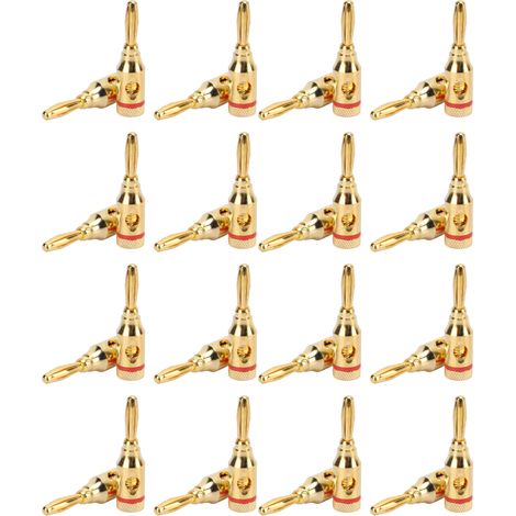 32 fiches bananes pour haut-parleurs, en alliage d'aluminium plaqué or, à vis ouverte, universelles pour câbles de calibre 12 à 18 AWG (1/5)