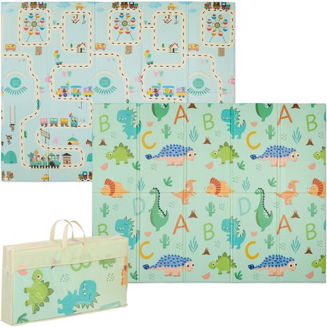 Relaxdays Tappeto Gioco per Bambini e Neonati, Tappetino per Gattonare, LxP: 200x150 cm, in Gomma XPE Lavabile, Colorato