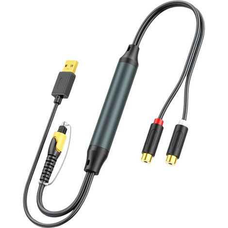 Adatto per convertitori audio digitali in fibra ottica, converte in uscita audio digitale in fibra ottica 2RCA per il collegamento di TV, proiettori, amplificatori e altoparlanti. (1/5)