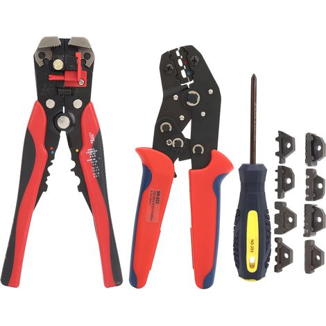 Crimpzange aus hochkohlenstoffhaltigem Stahl, Kabelverbinder, Aderendhülsen, Crimpzangen-Set (1/5)