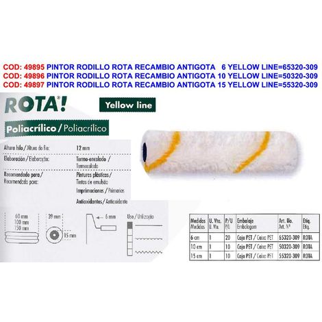 rota minirodillo recambio antigota 5 cm superficie rugos 5320309 (caja 20 unidades)
