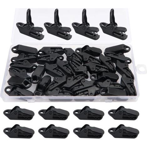 LAOA 30 Stück Planenclips, Markisenclips, Kunststoff-Zeltclips, Zeltclips für Campingzelte, schwarze Planenclips für Markisen und Outdoor-Aktivitäten (1/5)